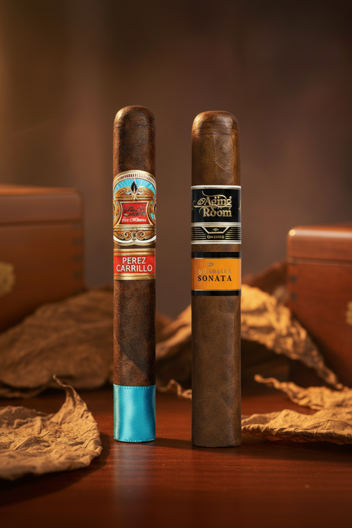E.P. Carrillo & Aging Room - Tobacco Leaf Background
